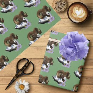 Bighorn Sheep Ram Green Mountains Wrapping Paper