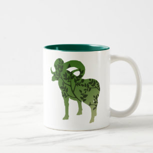 Bighorn Sheep Tree Two-Tone Coffee Mug