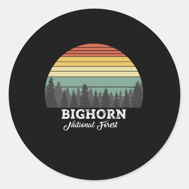BIGHORN WYOMING CLASSIC ROUND STICKER (Front)