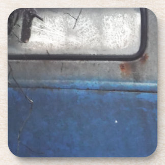 Bight Blue and white vintage truck Beverage Coaster