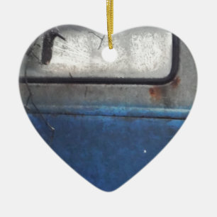 Bight Blue and white vintage truck Ceramic Ornament