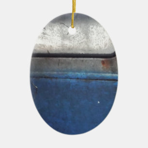 Bight Blue and white vintage truck Ceramic Ornament