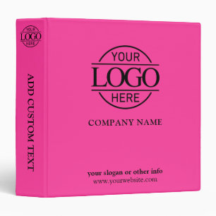 Bight Pink Business Corporate Records Custom Logo 3 Ring Binder