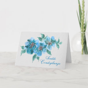 Biglietto di Condoglianze Floreale Blu Italian Card
