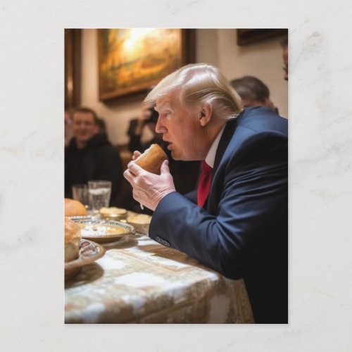 Bigly Stollen Bread Trump Joke Postcard