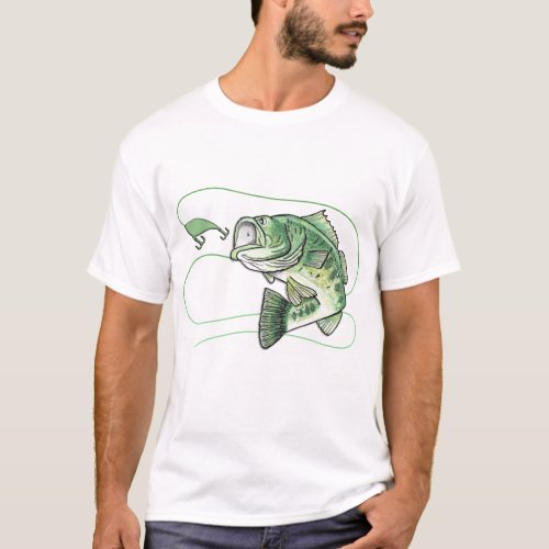 Bigmouth Jumping Bass Fishing T_Shirt