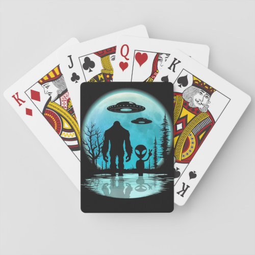 Bigrfoot Alien UFO Poker Cards