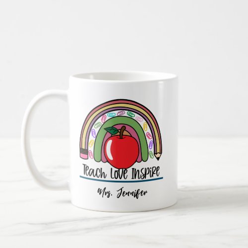 BigTees Teach Love Inspire_ Personalized teacher  Coffee Mug