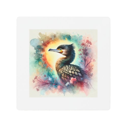 Bigu vbora cormorant 150624AREF126 _ Watercolor Metal Print