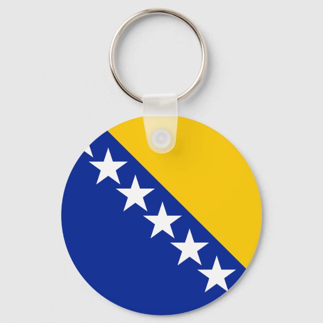 BiH Flag Coaster Keychain (Front)
