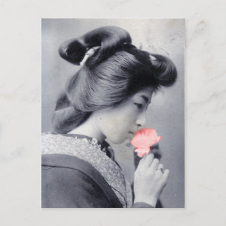 Bijin with Flower postcard reproduction