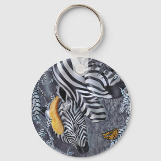 Bijou du nior et blanc keychain