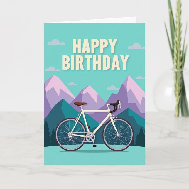 Bike Adventure Birthday Card (Front)