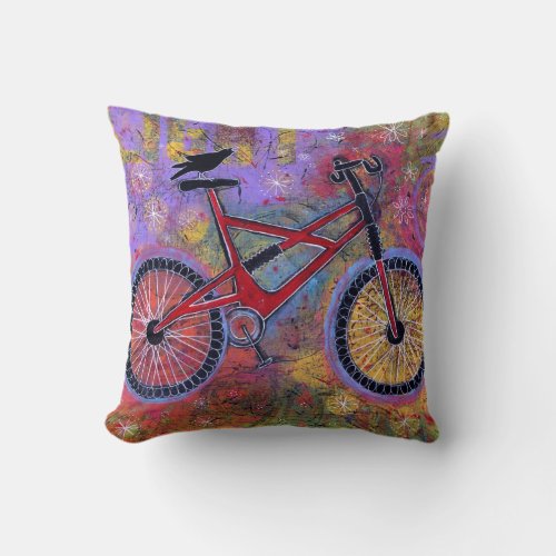 Bike and Raven Pillow - Pure Delight