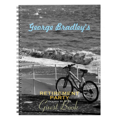 Bike and Sea Retirement Party Custom Guest Book