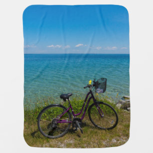 Bike At Mackinac Baby Blanket