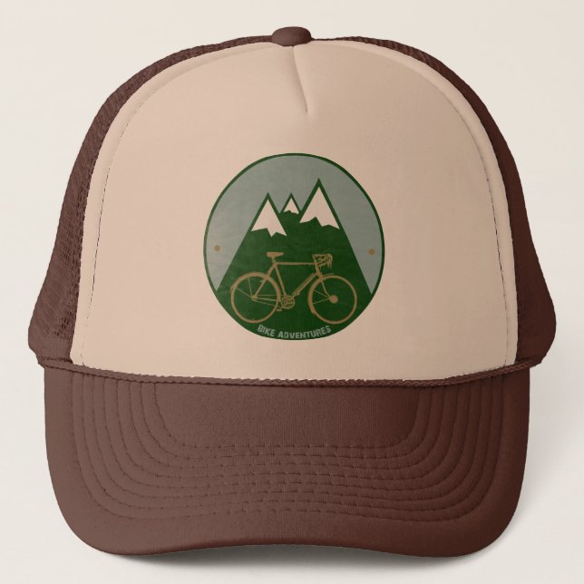 Bike at Mountains Trucker Hat (Front)