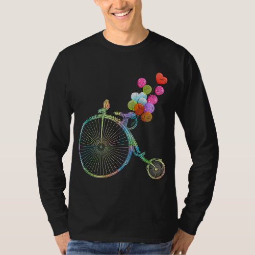 Bike Balloons Cycling Sport Cyclist Women Gift Bic T_Shirt