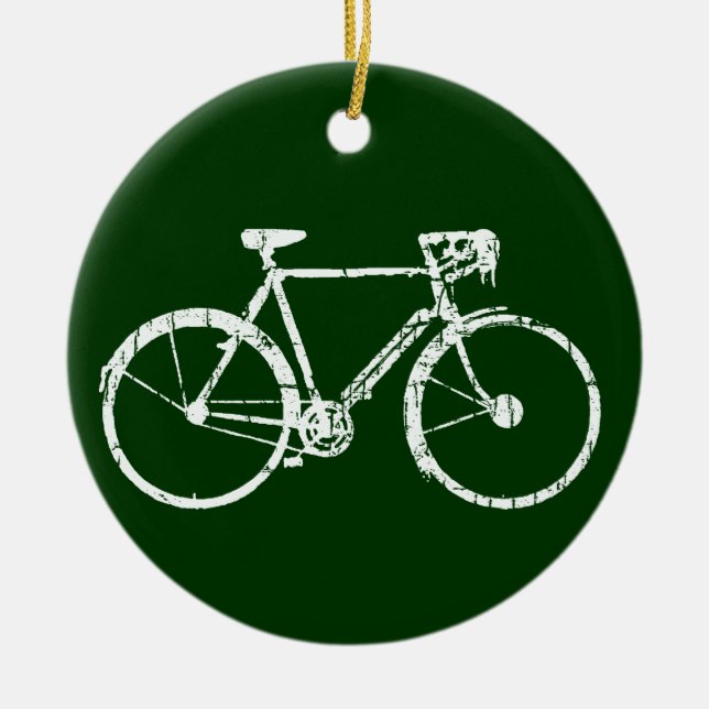 bike , bicycle ; biking / cycling ceramic ornament (Front)