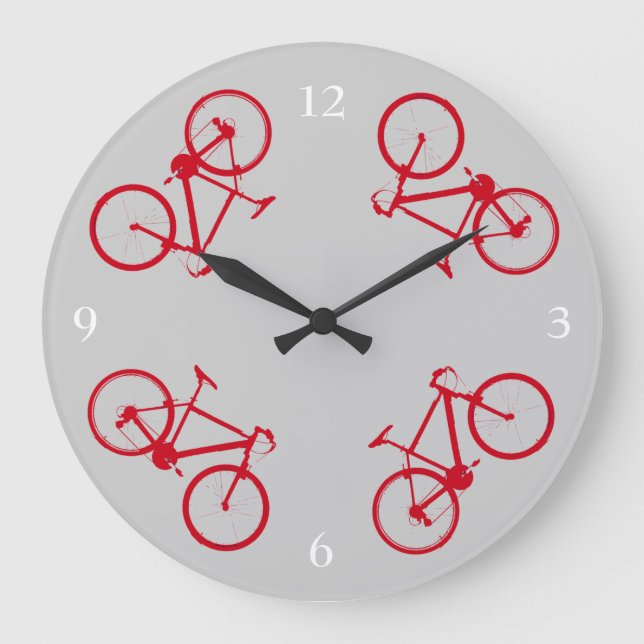bike , bicycle ; biking / cycling large clock (Front)