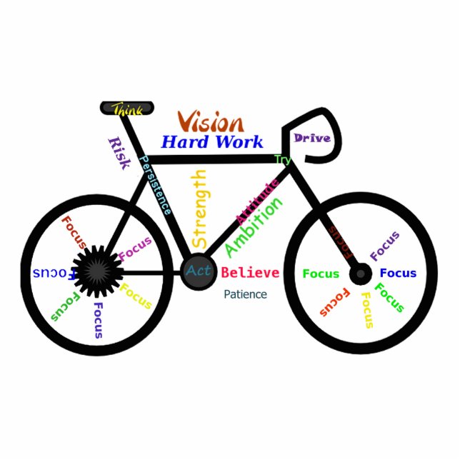 Bike, Bicycle, Cycle, Sport, Biking, Motivational Cutout (Front)