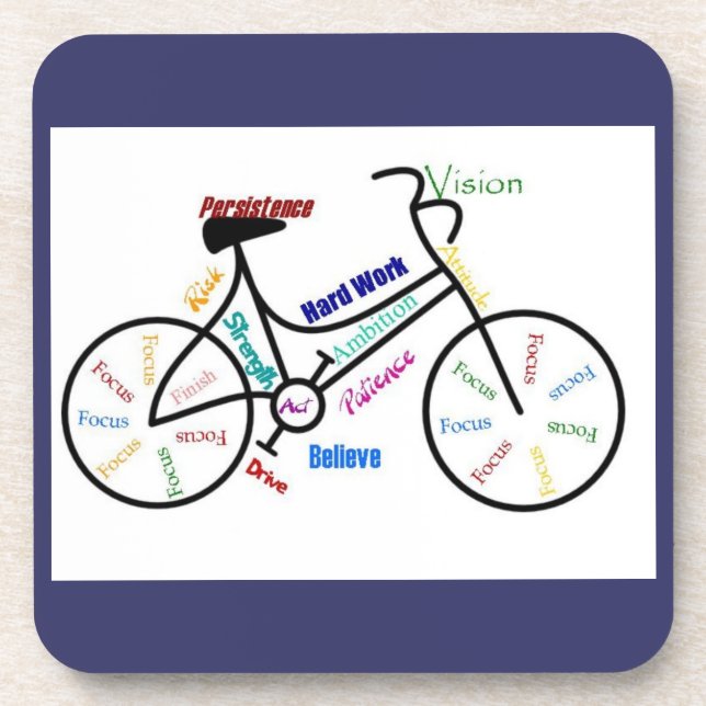 Bike, Bicycle, Cycle, Sport, Biking, Motivational Drink Coaster (Front)