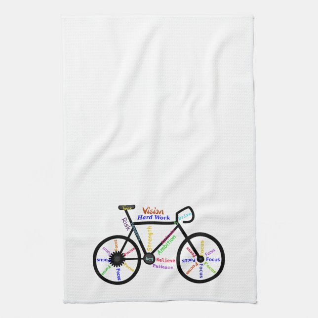 Bike, Bicycle, Cycle, Sport, Biking, Motivational Kitchen Towel (Vertical)