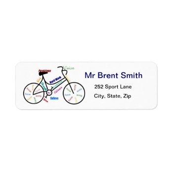 Bike  Bicycle  Cycle  Sport  Biking  Motivational Label by countrymousestudio at Zazzle
