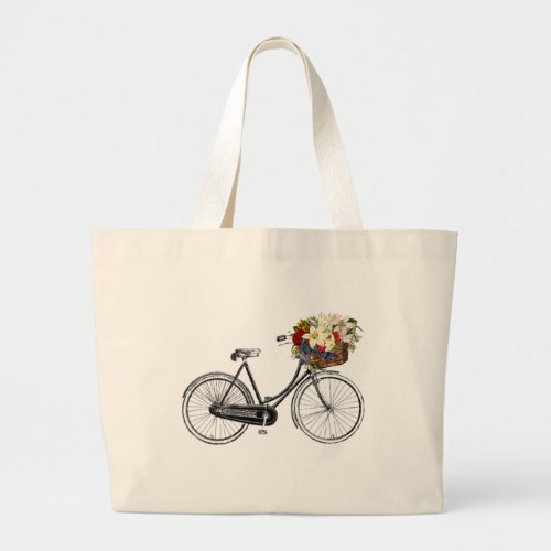 Bike bicycle flower pretty tote bag