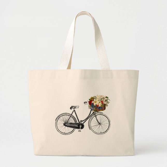 Bike bicycle flower pretty tote bag (Front)