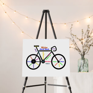Bike, Bicycle  Sport, Motivational Words & Stripes Foam Board