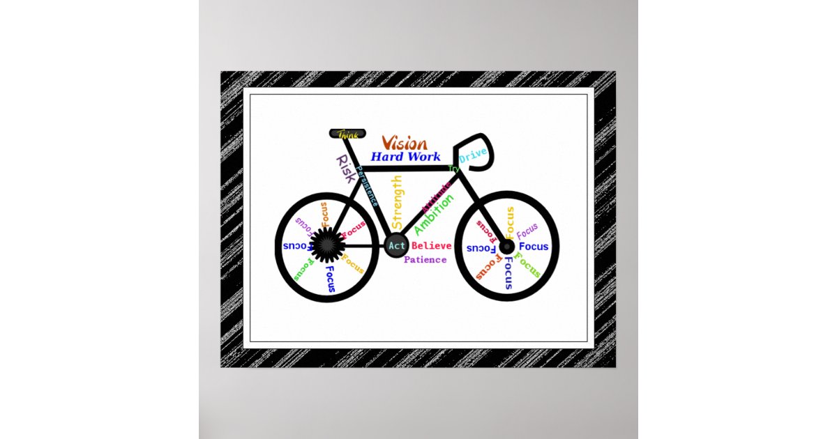 Bike, Bicycle Sport, Motivational Words & Stripes Poster - Bike Bicycle Sport Motivational WorDs Stripes Poster Rf8D40Dfff596454ba18D515ce369543c 2kye 8byvr 630