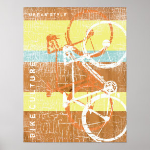 Bike / bicycle striped & sports-poster poster