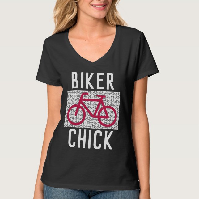 BIKE BIKER CHICK LADIES T-SHIRTS (Front)