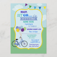 Bike Birthday Bicycle Ride Balloons Party Blue