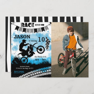 Bike Birthday Photo Invitation