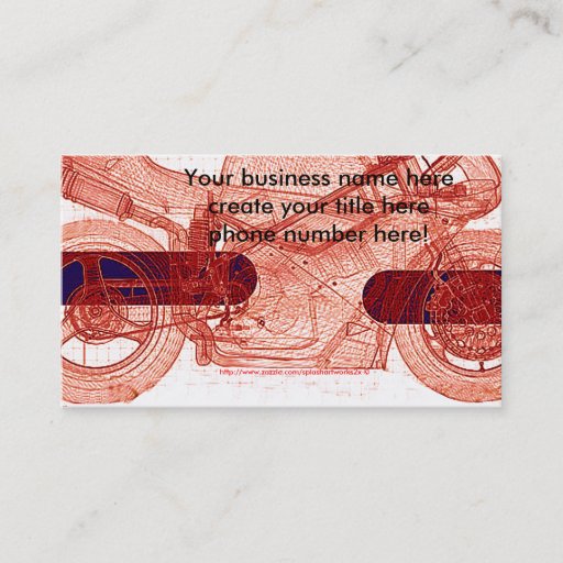 Customizable Bike blueprint Business card for Cycle people!
