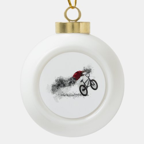 Bike BMX Hobby Ceramic Ball Christmas Ornament