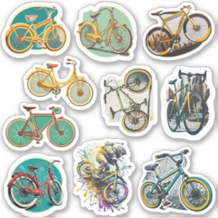 Bike BMX Wheelie Fixbike for rider. Retro Bicycle Sticker