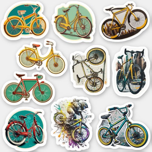 Bike BMX Wheelie Fixbike for rider Retro Bicycle Sticker