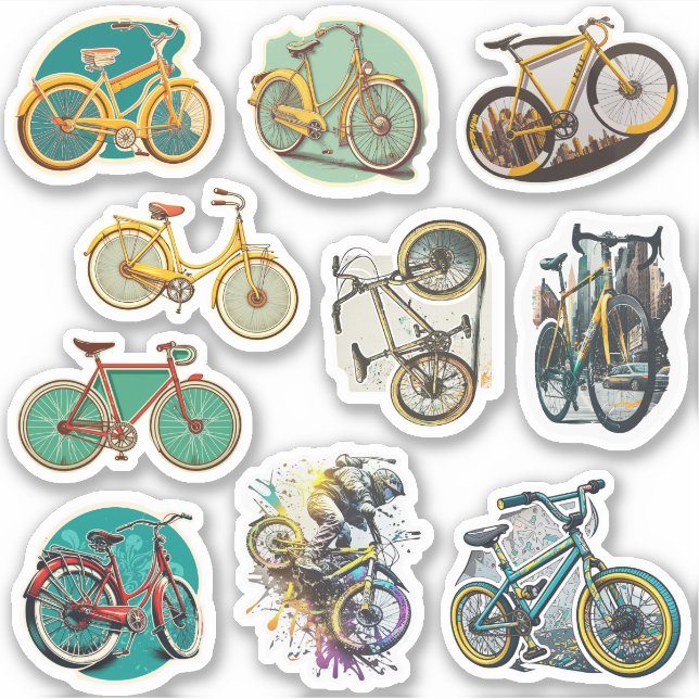 Bike BMX Wheelie Fixbike for rider. Retro Bicycle Sticker (Front)