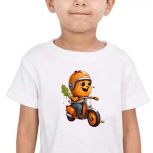 Bike Boy Print Modern Cute Kids Baby T-Shirt