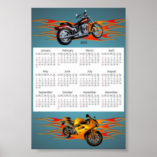Bike calendar poster