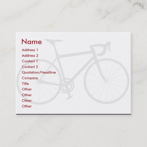 Customizable Bike - Chubby Business Card Templates