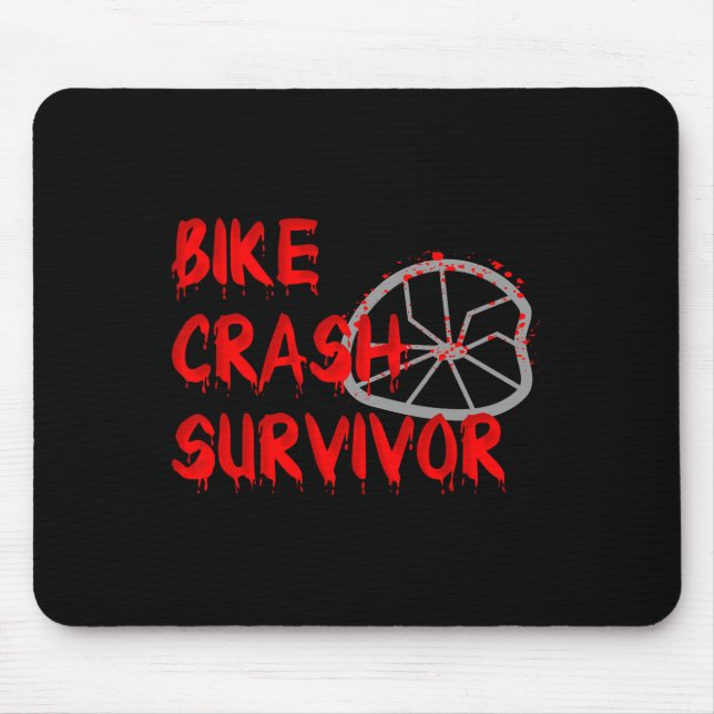Bike Crash Survivor Funny Fall And Accident Sarcas Mouse Pad (Front)