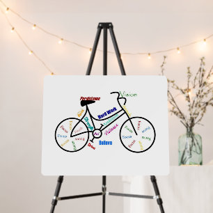 Bike Cycle Biking Fitness Motivational Words Foam Board