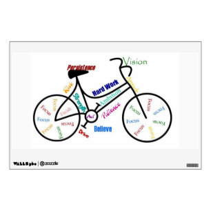 Bike, Cycle Motivational Words for Biking Fan Wall Decal