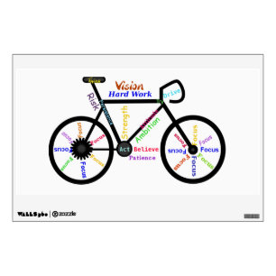 Bike, Cycle Motivational Words for Biking Fan Wall Sticker
