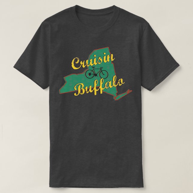 Bike Cycling Bicycle Cruising Buffalo New York  T-Shirt (Design Front)