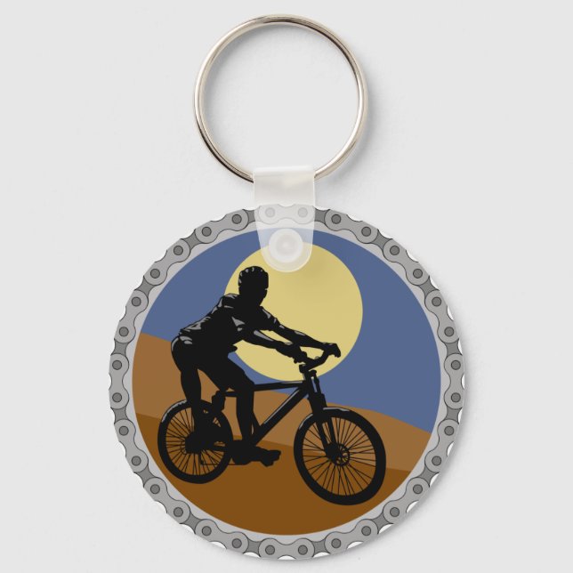 Bike Cyclist Design Keychain (Front)